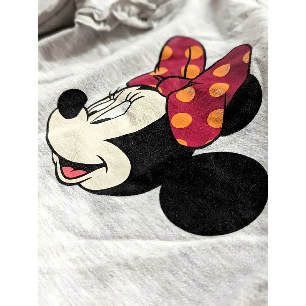 Disney Minnie Mouse Sparkly Tulle Skirted Sweatshirt – Size 4T – Red & Gray